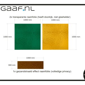 Glas in lood raamfolie groen geel bruin vlakken 2x TR 1x GZ 142,00 app 5909 2