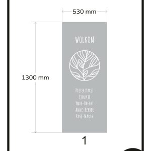 Raamfolie glasfolie natuur bladeren rond met namen 72,00 app 6110