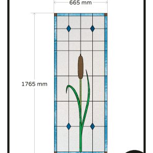 Glas in lood riet blauw raamfolie op maat deur privacy laat licht door 1x GZ eigen ontwerp 98,00 app 7367