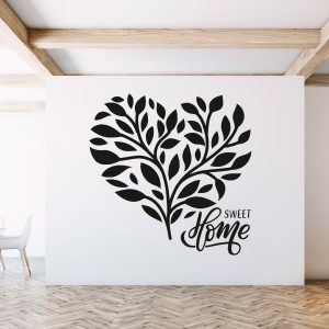 Muursticker gesneden Hart ‘Sweet home’